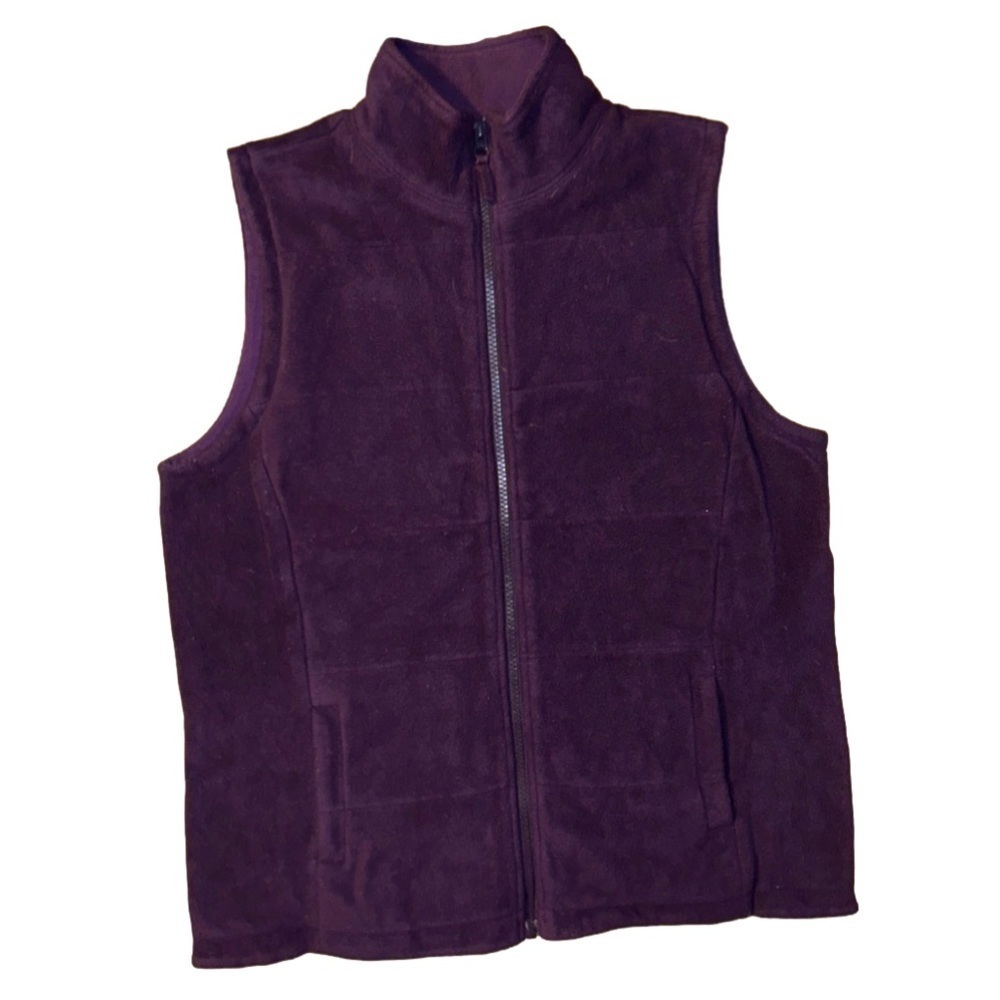 Lands End purple fleece vest Size Small